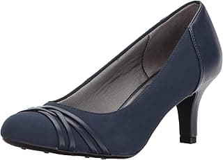 LifeStride Women's Comfortable Faux Leather Round Toe Pumps