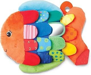 Melissa & Doug Flip Fish Sensory Plush Toy with Mirror, Crinkles & Squeaker 0-9m