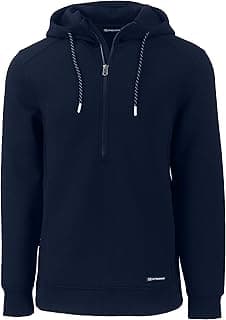 Cutter & Buck Men's Eco Roam Half-Zip Hoodie - Soft, Versatile, Sustainable
