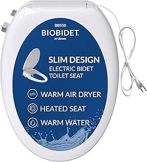 Bio Bidet BB550: Heated Elongated Bidet Seat w/ Warm Wash, Air Dryer, Nightlight