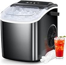 COWSAR Portable Ice Maker: 26.5lbs/24H, 9 Cubes/6Min, Self-Clean