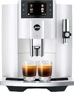 Jura E8 Piano White Super-Automatic Espresso Maker - 17 One-Touch Drinks