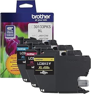 Brother LC3013 3-Pack High-Yield Color Ink: 400 Pages/Cartridge for WorkSmart Printers