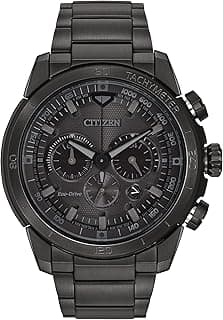 Citizen Men's Eco-Drive Weekender Ecosphere Chronograph Watch in IP Stainless Steel, Black Dial (Model: CA4184-81E)