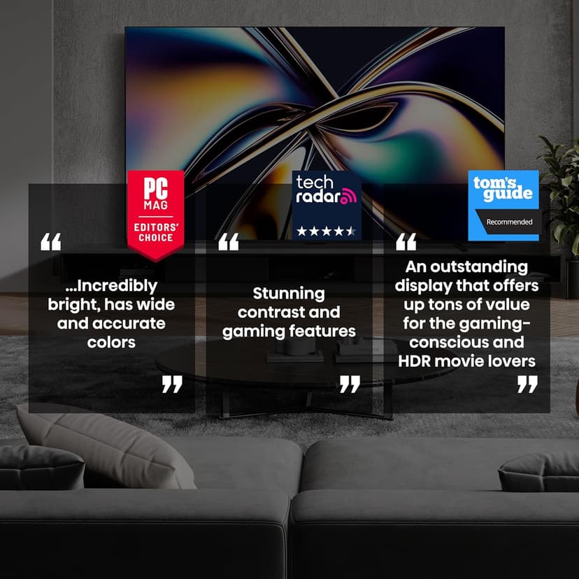 Hisense 55" Class U8 Mini-LED ULED 4K UHD Google Smart TV (55U8QG, 2025 Model) - QLED, Native 165Hz, VRR 288, Up to LD5600, 5000 Nits, HDR10+, Dolby Vision IQ · Atmos, IMAX Enhanced, 4.1.2 Ch Audio