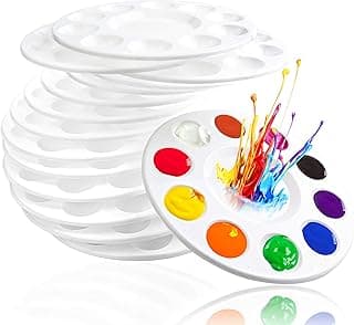 22 PCS Paint Tray Palettes for Kids, Plastic Paint Pallet with 10 Wells, Acrylic Artist Paint Tray Palette for Kids, Students to Acrylic Oil Watercolor Craft Supplies DIY Art Painting