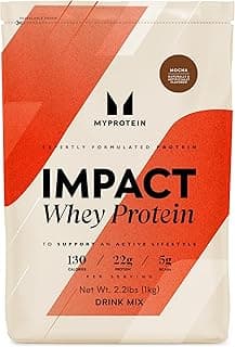 Myprotein Mocha Impact Whey: 22g Protein, 5g BCAAs, 31 Servings 2.2lbs