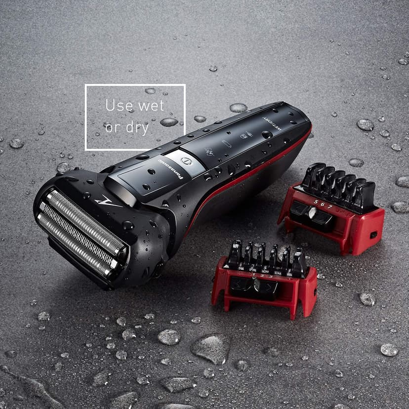 Panasonic Hybrid Wet Dry Shaver, Trimmer & Detailer with Two Adjustable Trim Attachments, Pop-up Precision Detail Trimmer & Shave Sensor Technology, Cordless Razor for Men, ES-LL41-K, Black