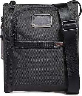 TUMI Alpha Pocket Crossbody: Durable Ballistic Nylon Slim Travel Bag Unisex