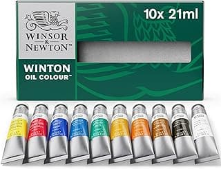Winsor & Newton Winton Oil Color Paint, Basic Set, 10 x 21ml Tubes
