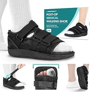 BraceAbility Post Op Shoe Foot Brace - Orthopedic Surgical Cast Shoe for Broken Toes, Injured Foot Protection, Stress Fracture Recovery Medical Boot for Women (M - Female)