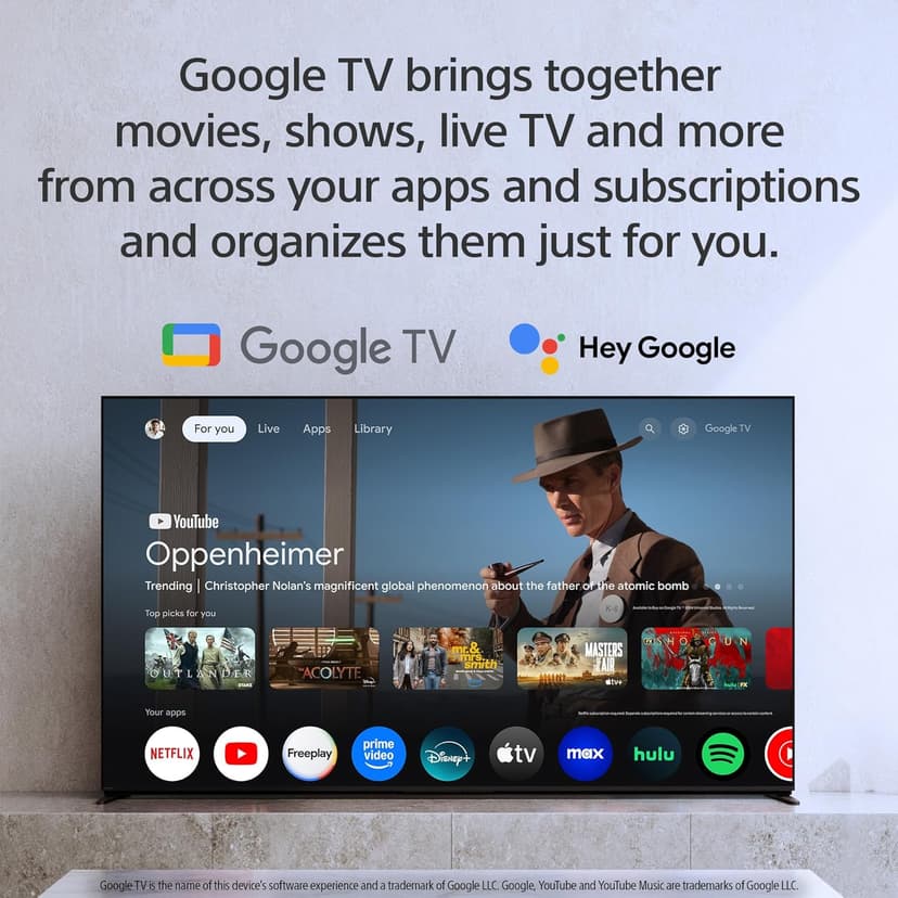 Sony BRAVIA 8 II 65 Inch TV, QD OLED, 4K Smart Google TV, XR Processor with AI Technology, Ultra Slim Design, 120hz Television, Dolby Vision/Atmos, Exclusive Features for PS5, K-65XR80M2, 2025 Model