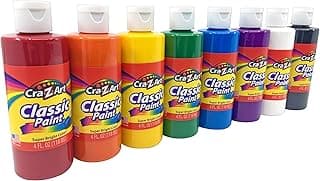 Cra-Z-art Washable Classic Paint Bulk Pack 8ct, Assorted Colors 4oz each bottle, 32oz