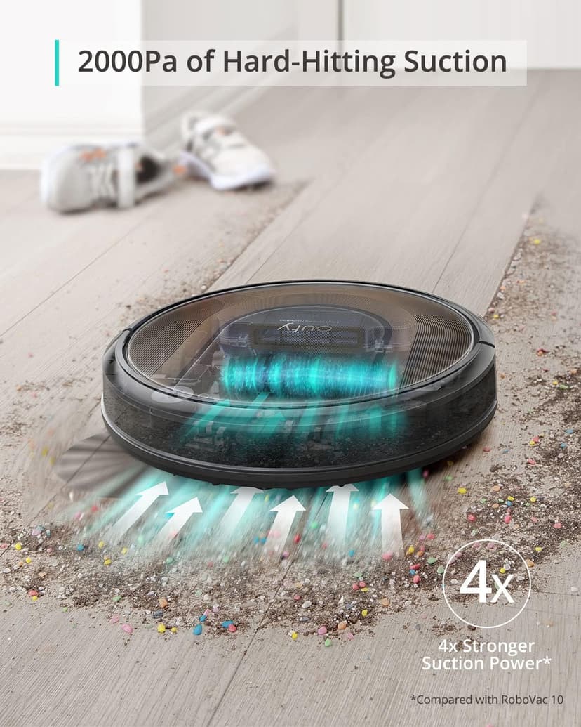 eufy by Anker, RoboVac G30 Hybrid, Dynamic Navigation 2.0, 2-in-1 Sweep and mop, 2000Pa Powerful Suction,Robot Vacuum,Wi-Fi, Boundary Strips