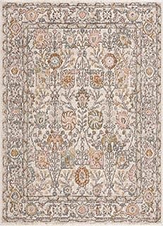 BoutiqueRugs Dion Traditional Floral Runner Rug, Cream 2'7x7'3", Stain-Resistant Pet-Friendly