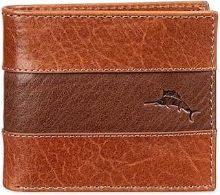 Tommy Bahama Slim Leather Bifold Wallet - Extra Capacity, RFID, ID Window
