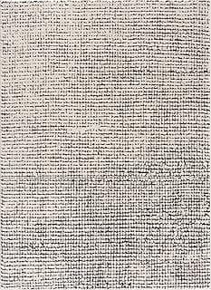 Keita Fluffy High-Pile Mosaic Shag Rug 8x10 Black/White Soft Comfort