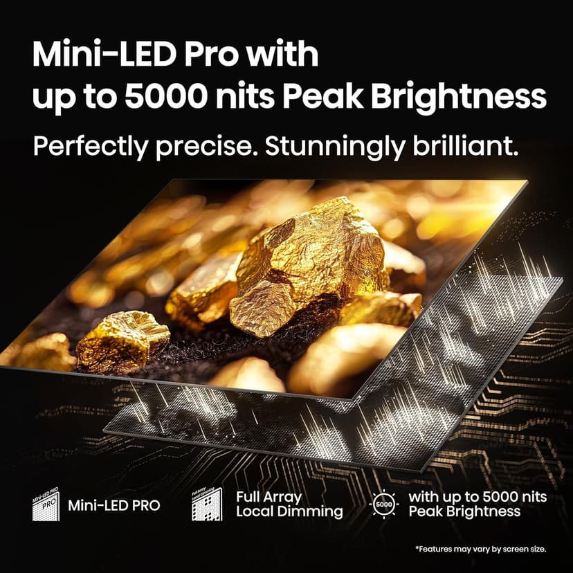 Hisense 55" Class U8 Mini-LED ULED 4K UHD Google Smart TV (55U8QG, 2025 Model) - QLED, Native 165Hz, VRR 288, Up to LD5600, 5000 Nits, HDR10+, Dolby Vision IQ · Atmos, IMAX Enhanced, 4.1.2 Ch Audio