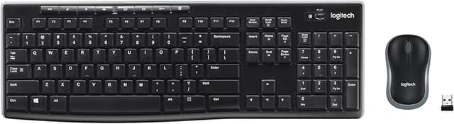Logitech MK270 Wireless Keyboard & Mouse Combo: 36-Mo Battery, Spill-Resistant, Black