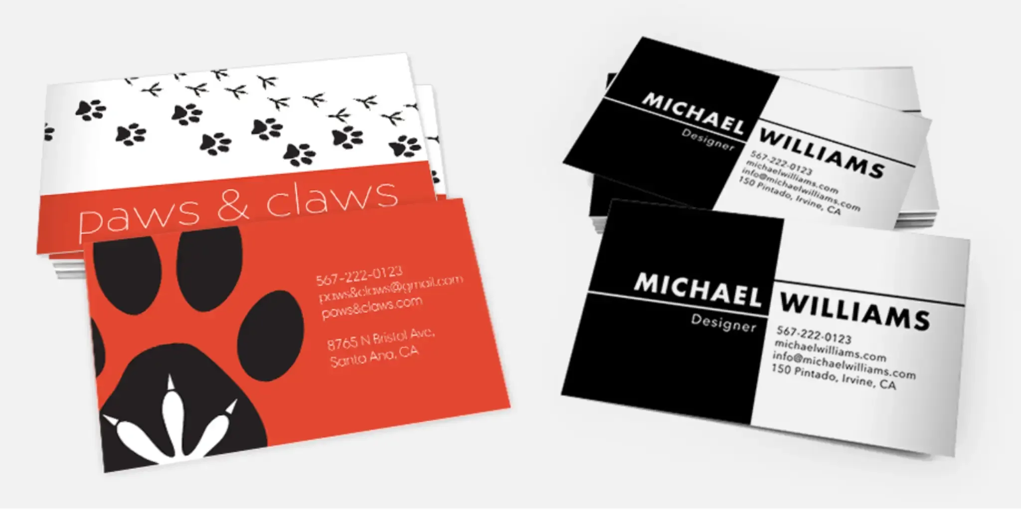 Business cards made by CVS Photo